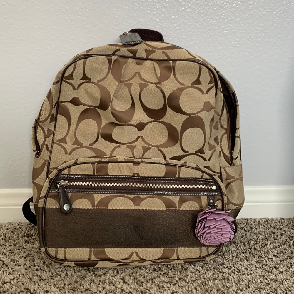 Coach brown medium size back pack